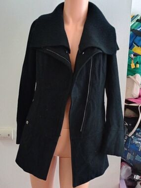 Black Women’s Asymmetric Zip Coat By Steve Madden M